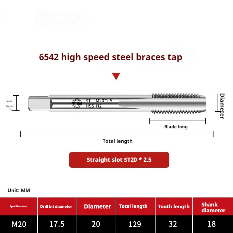 2114-6542 High Speed Steel Braces Taps ST Straight Groove Taps Thread Sheath Braces Tapping Screw Sleeve Installation Tool Shandong Denso Pricision Tools Co.,Ltd.